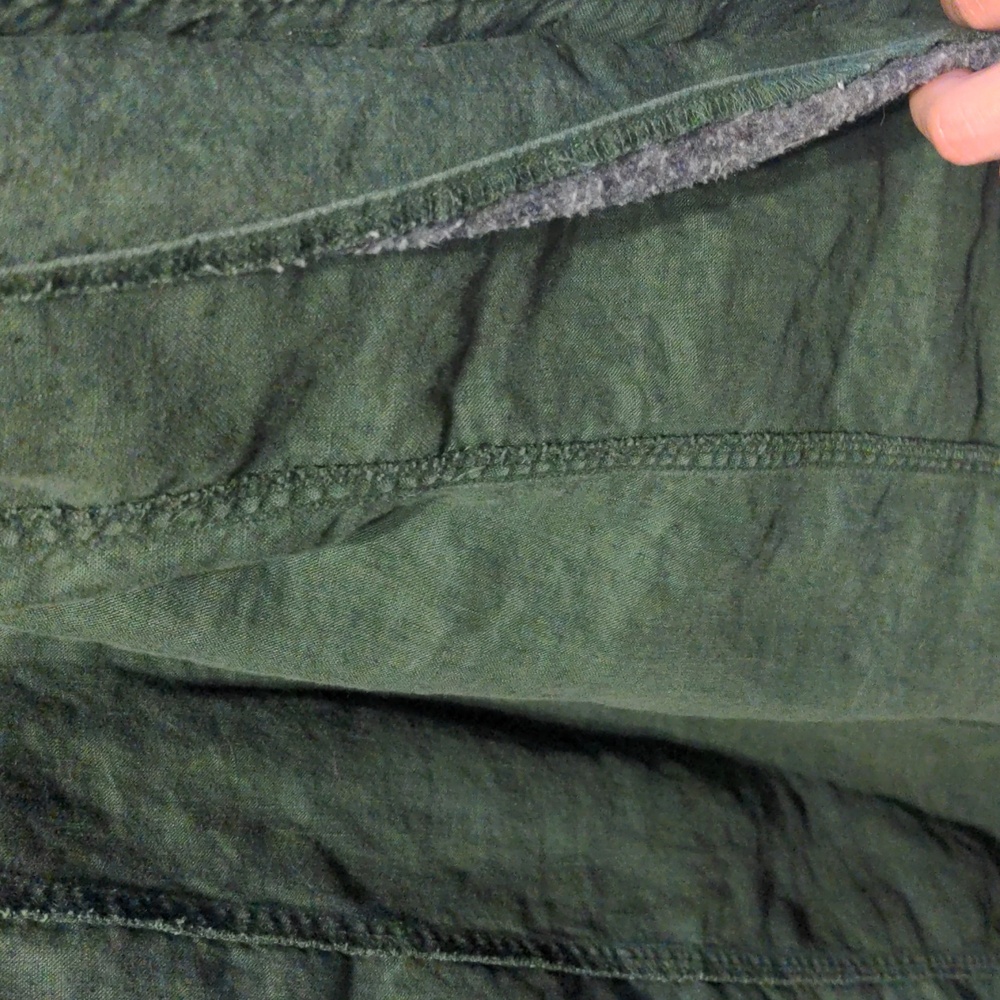 EUC! Apostrophe Green Button Down 100% Linen Midi Collared Shirt Dress - Picture 8 of 8